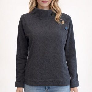 LOFT • Button Shoulder Sweater